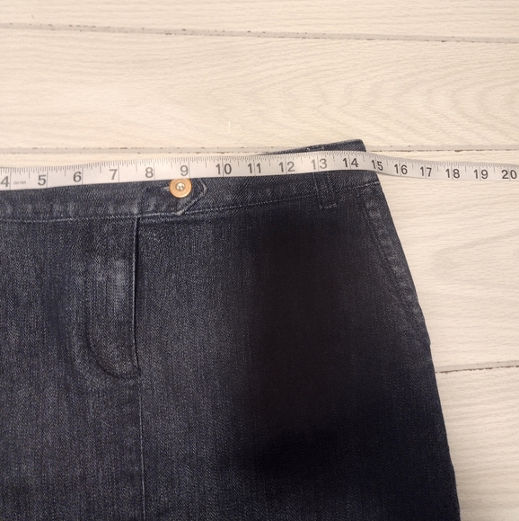 Ann Taylor Loft Denim Skirt Womens Size 0 Blue Jean Straight Pockets Stretch Zip - Picture 3 of 6